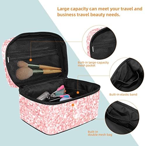 ECMRad prijenosna torba za šminku Ružičasta tiska Veliki kapacitet sa patentnim zatvaračem pogodan
