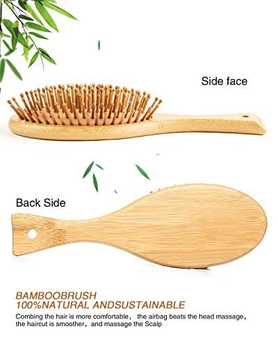 LinyAifei BAMBOO češljem za kosu, prirodna drvena četkica za kosu, bambusova čekinja glatka, kosi za masiranje vlasišta