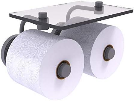 Savezni mesinga pr-24-2s prestiž regal kolekcija 2 valjana staklena polica za toaletni papir, matte siva