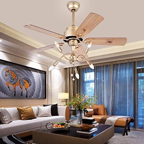 Yangbo ventilator sa svetlom 45 Vintage stropni ventilator, ventilator, stropni ventilator sa 5 MDF lopatica za dnevni boravak, spavaću sobu, kuhinjski ventilatorski strop Led lustera / 45inch