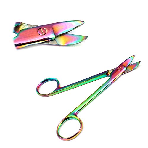 Odontomed2011 Multi Titan boja Rainbow Crown Scissors 4.5 zakrivljeni Nerđajući čelik ODM