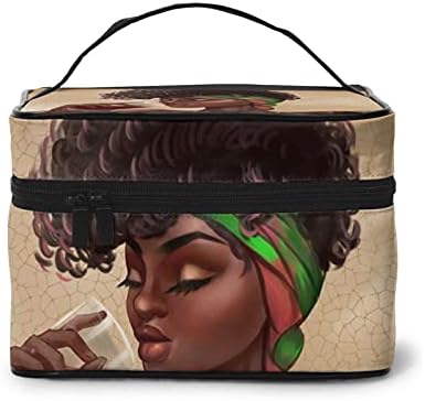 Ezyes afrički američki toaletni torba multifunkcijska kozmetička torba prenosiva šminka šminke