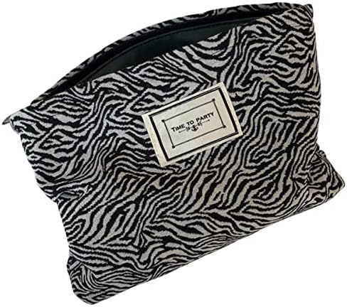 Zerodeko 2 kom. Krava leopard modna torba šminka torbica toaletna torba kozmetička torba, crna bijela, 27x18cm, moda