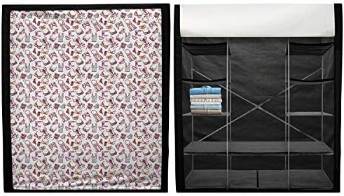 Lunarable modni prijenosni ormar od tkanine, ručno nacrtani uzorak donjeg rublja s različitim komadima