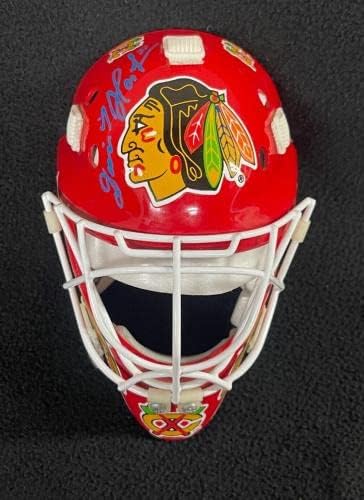 Dominik Hasek potpisao Chicago Blackhawks Mini golmanska maska JSA COA AF62979 - potpisani NHL šlemovi i maske