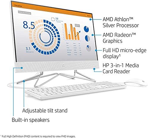 HP 2022 Najnoviji 24-inčni radnotop računar - Dual-Core AMD Athlon Silver 3050U - 12GB DDR4