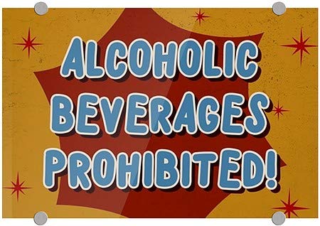 CGsignLab | Alkoholna pića zabranjena - nestalgia Burst Premium akrilni znak | 18 x12