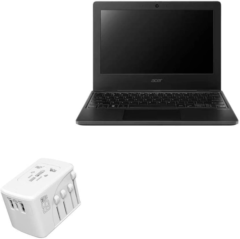 Punjač Boxwave kompatibilan sa Acer TravelMate B3 - International PD zidni punjač, ​​3 USB međunarodnog adaptera i pretvarača - zimska bijela