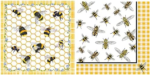 Pčelini tematski napitak salveta - 40ct paket | 20 ct napitak salveta | Pčele od meda i pčelinje
