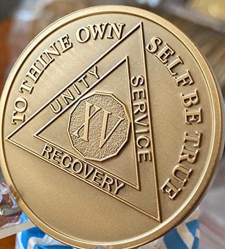 RecoveryChip 15 godina AA medaljon veliki 1.5 teški Premium bronzani medaljon trezvenosti