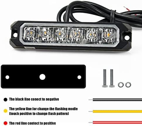 FXC 2kom 6-LED trepćuća Stroboskopa za kamion automobil vozilo LED rešetka svjetlo za hitne slučajeve Svjetionik upozorenja upozorenja crveno / bijelo