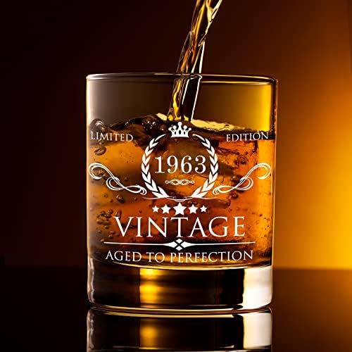 Aozita 60. rođendanski pokloni za muškarce - 60. rođendanski ukrasi za muškarce, potrepštine za zabave - 60. godišnjica, bday pokloni Ideje za njega, tatu, muža, prijatelje - 11oz Whisky Glass