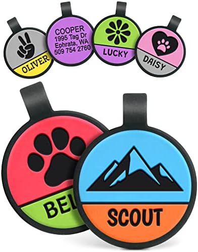 Godate tihi silikonski pas sa zabavnim i šarenim dizajnom, personalizirana kućna oznaka za pse i mačke, do