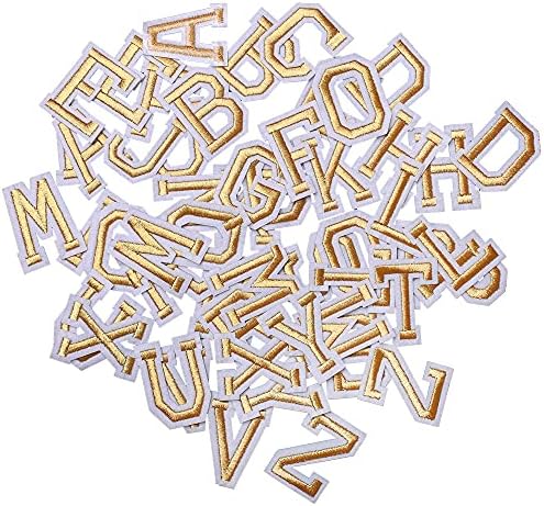 J.Carp 52pcs zlatna abeceda A do Z zakrpa sa 30kom nasumičnim asortimanom za djevojčice vezeno željezo na zakrpama.