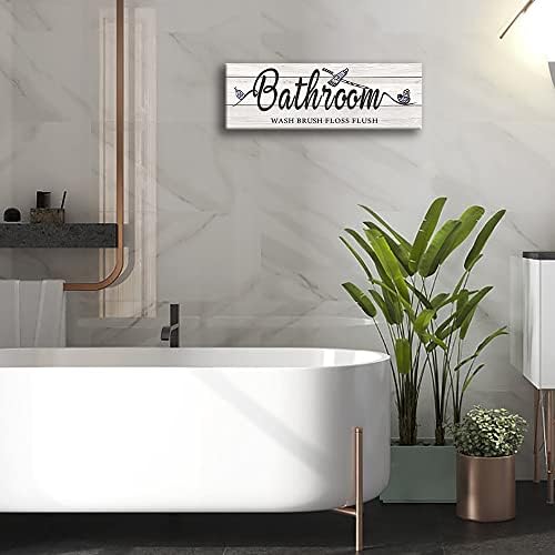 Hmlc znak za kupatilo rustikalni platneni zid Art smiješni Moto štampa seoska kuća kupatilo dekor slike sa okvirom od punog drveta za kućni toalet Hotel Bar