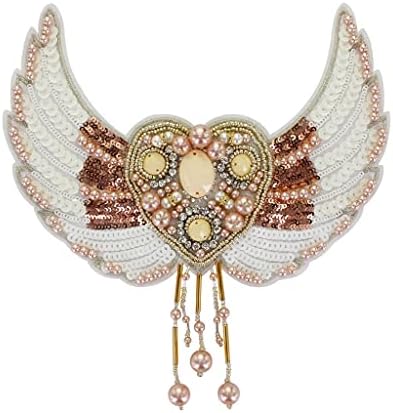 Walnuta Heart Wings Patchs perle Sequin značke Dekorativne vrećice DIY SEW SEW na Appliques Craft Applique