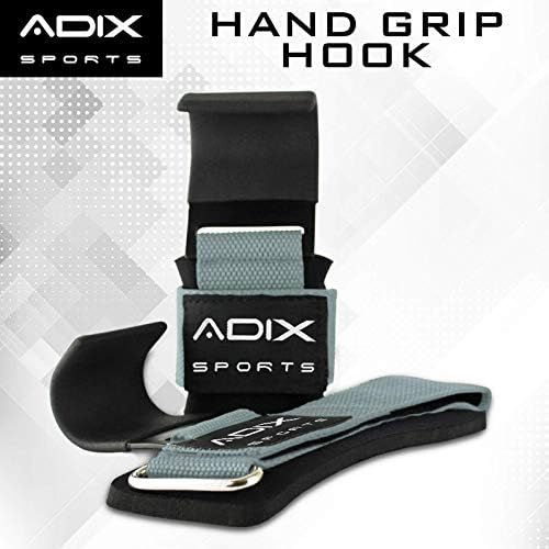 ADIX Sports-kuke za dizanje tegova-Neklizajući gumeni premaz, dvostruki šavovi sa podstavljenim neoprenom debljine 8 mm, vrhunski par fitnes traka za podizanje sa kukama za dizanje tegova, mrtvo dizanje i vježbanje
