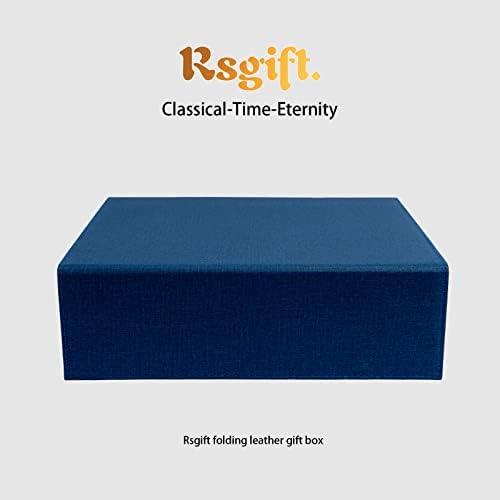 Rsgift kožna tamnoplava Poklon kutija sa poklopcem 11x7.8x3. 5 inča Poklon kutija mladoženja vjenčanje