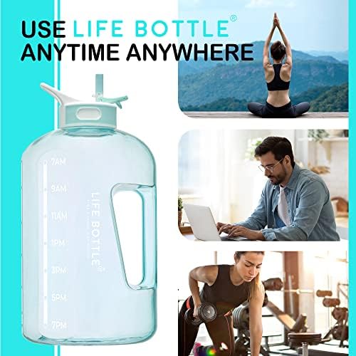 Životna flaša 1 galon flaša za vodu sa slamnatim poklopcem i poklopcem za Chug, nepropusnim Vrčem za vodu.