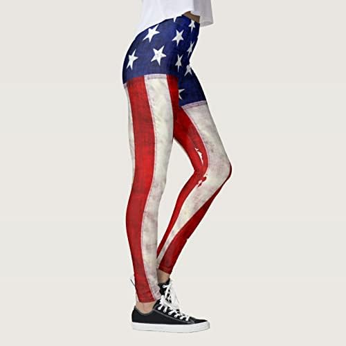 Američka zastava Patriotska nogavica Ženska visoka struka Sjedinjenih Država Države zastava Sporty Lagane atletičke kompresije vježbanja