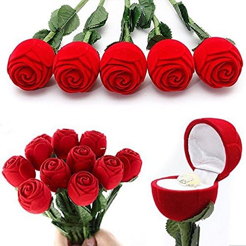 Yosoo prstenovi Box Rose glava sa dugim stabljikom dugim stabljičnim kutijama za cvijeće PING PAKOVANJE PAKOVANJA ZA VJEŽNU Prstenje / zaljubljeni / angažman