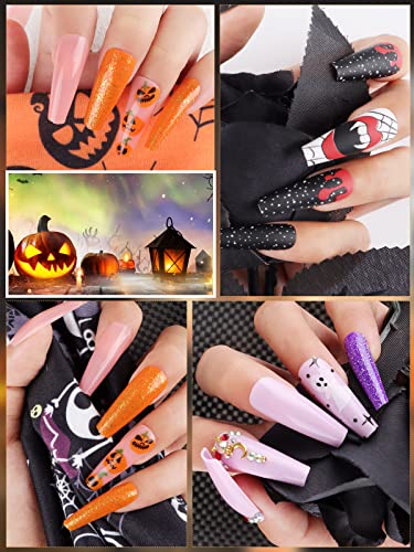 72pcs Halloween lažni nokti, Lorvain Halloween umjetni nokti akrilni puni poklopac nokti lažni dugi nokti pritisnite
