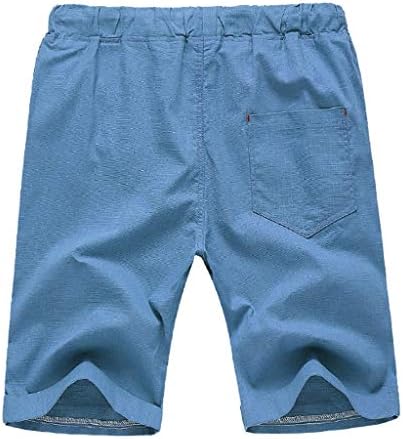Hlače za muškarce, F_Gotal muške posteljine pamučne pamučne čvrste vučne elastične struke Sportske hlače Jogger Shorts Dukset