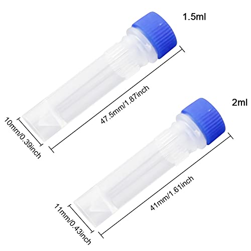 ADAMAS-BETA 20kom 1.5 ml Lab plastike smrznute epruvete Kriovijalne cijevi sa plavim navojnim poklopcima kriogene bočice Samostojeći