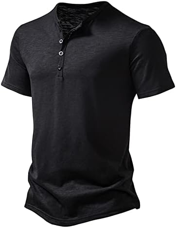Ruiruilico Henley polo majice za muškarce Cotton Comfy ljetne casual osnovne sportske košulje s kratkim rukavima labavi fit čvrste majice
