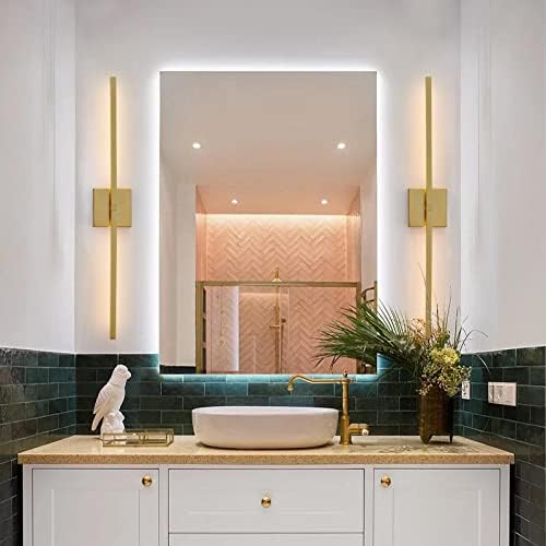 CCYCOL Gold kupaonica Vanity Fixtures - 30 inča rotirajuća moderna Vanity zidna svjetla za kupatilo sa 3500K toplim svjetlom brušena kupaonica Sconce preko ogledala