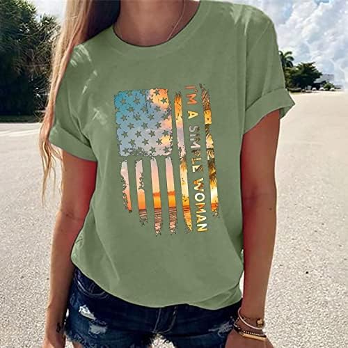 Žene USA Zastava zapisne majice The Thirts Thirts Kratki rukav poklon kawaii smiješne jesene