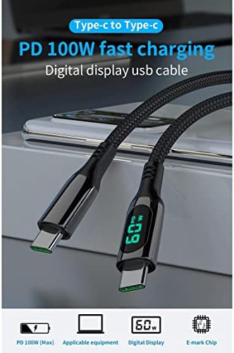 Boxwave Cable kompatibilan sa Acer Predator Triton 300 SE - PowerDisplay PD kabl - USB-C do USB-C, LED