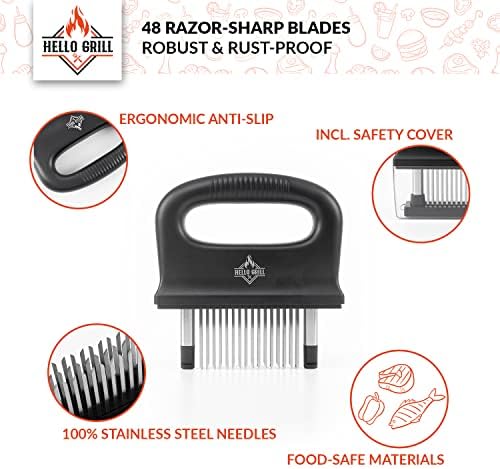 Hello Grill meso Tenderizer Tool - 48 Sharp nehrđajućeg čelika meso Tenderizer igla noževi -