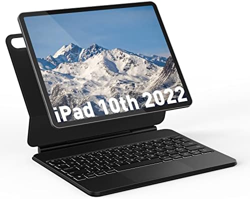 Doohoeek Magic Tastatura u stilu za novi iPad 10,9 inča 10. generacije, plutajuća tastatura Folio Bluetooth sa Trackpadom i 7 boja sa pozadinskim osvjetljenjem za novi iPad 10,9 10. generacije 2022
