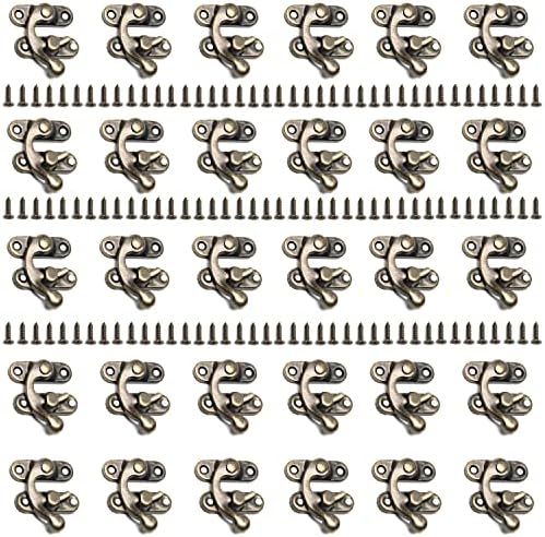 MroMax 100pcs antikne lijevo zasun HASP HASP-a za zaključak Swith zasuna za ruke sa vijcima s vijčanim
