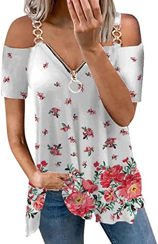 Yubnlvae bluze za žene dnevne ljetne dukseve grafički prozračni vrat za posadu Plus kratki rukav trendi Casual
