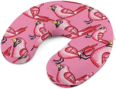 Kardinal-crveno-ptice Pleveni jastuk za putni jastuk za pjenu za glavu leta za spavanje za spavanje za glavu za avionsku automobilsku kancelariju Početna