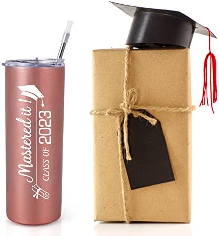 Lifecapido diplomski pokloni, savladana it klasa 2023 mršava čaša sa poklopcem i slamkom, Matura od