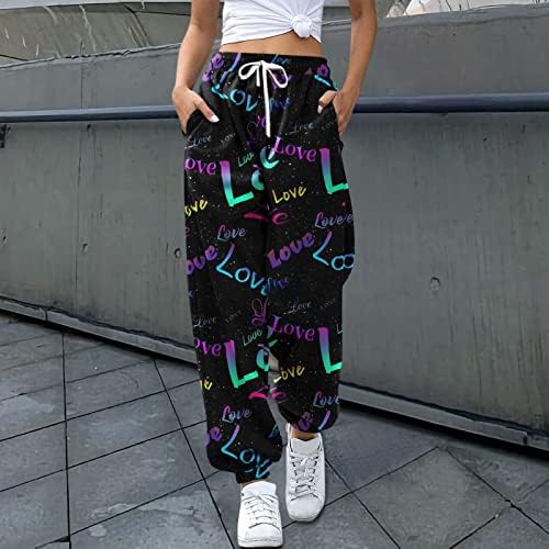 BLBLULU ženske ležerne džogeri Elastične visoke strukske vučne vučne hlače Jogger Lounge hlače za jogu atletski trčanje