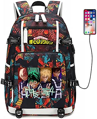 MHA ruksak todoroki casual daypack torbica za laptop školska torba s lukom za punjenje USB