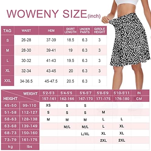 Woweny Womens 20 '' Dužina koljena Teniski suknje Atletski dugi golf Skortovi suknje sa unutrašnjim džepovima za kratke hlače
