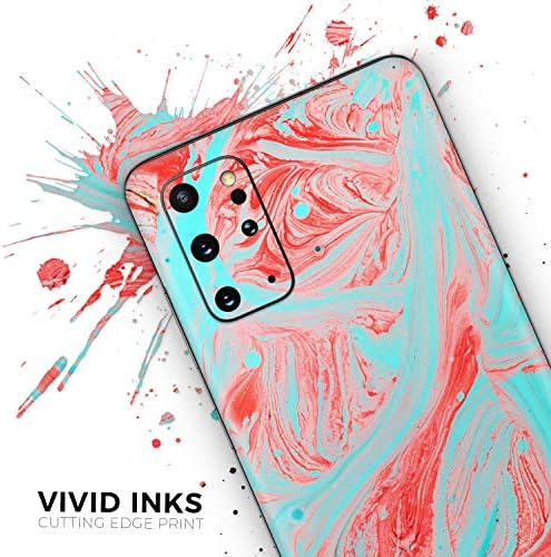 Dizajn Skinz Swirling Pink i Mint akrilni mramorni zaštitnički vinilni naljepnica Zamotavanje kože Kompatibilan je sa Samsung Galaxy S20