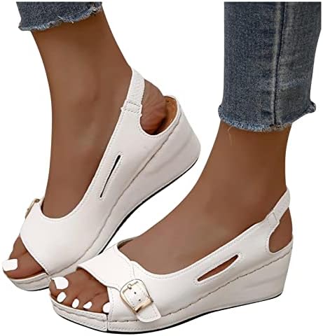 Sandale za žene za žene Peep toe elastični kaznene sandale sandale za prazanje bez leđima na sandale kopče