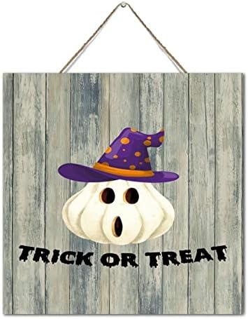 Trik ili tretirati Halloween Dekor za stol za Halloween Wood Wood Paleta Zidni plak Motivacijski pad