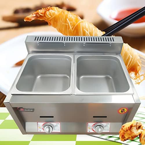 6L komercijalni plinski friteza Countertop grijač hrane restoran Steam Table 2-Pan plinski lonac za grijanje
