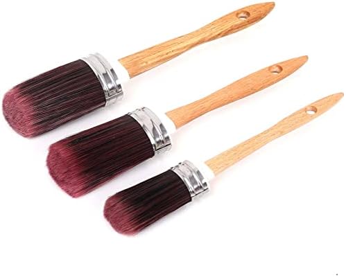 Chophand Cherk i voštani četkica za boju set 3pcs, 1,2 i 1,8 i ovalne četkice sa drva za drva i sintezu čekinja, profesionalni namještaj Zidni lateks, slikarski set, ormari za oblaganje šablona
