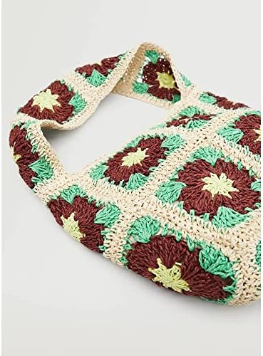 Yzyff torba crochet torba za rame Žene ručno rađeni etnički stil tkani veliki kapacitet ljetna