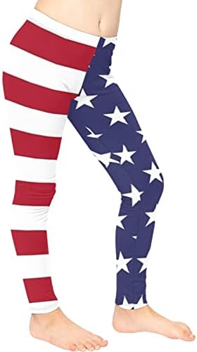 Wanyint Američka zastava Ispiši djevojke gamaše plave crvene zvjezde atletske hlače za trčanje