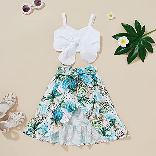 TINY CUTEY TODDLER Baby Girl Digen Odjeća ruffle Crop Top Hawaii cvjetna suknja Ljetna haljina odjeća za dva