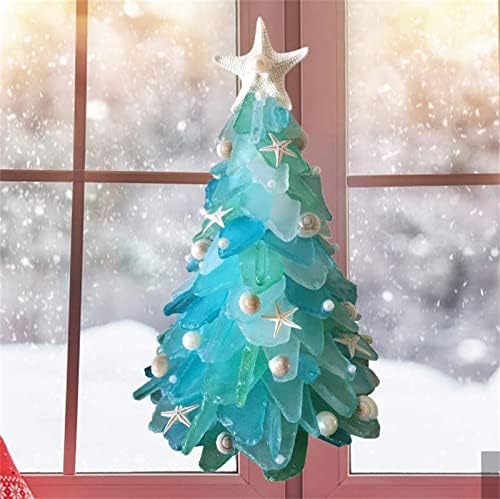 Knete ukrašene božićne drvve Slatka mini stablo za zabavu Starfish Christmas Drvo Desktop ukrasi prozora